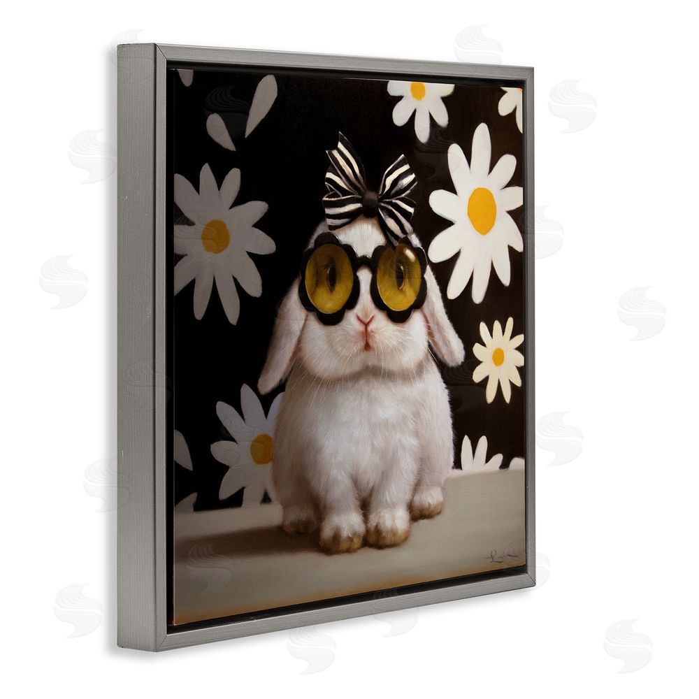 Lucia Heffernan Boopsie Daisy Bunny Gray Floating Frame Canvas Wall Art Print