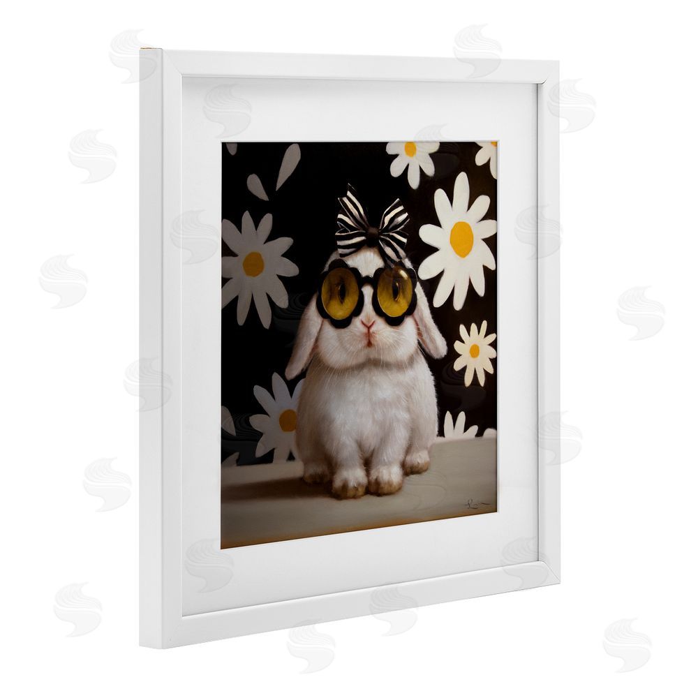 Lucia Heffernan Boopsie Daisy Bunny White Framed Print Under Glass Wall Art