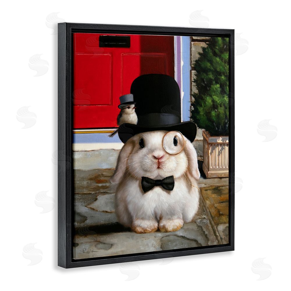 Lucia Heffernan Lord Bunbury Rabbit Black Floating Frame Canvas Wall Art Print