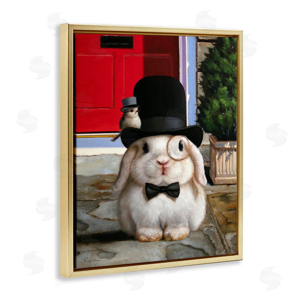 Lucia Heffernan Lord Bunbury Rabbit Gold Floating Frame Canvas Wall Art Print