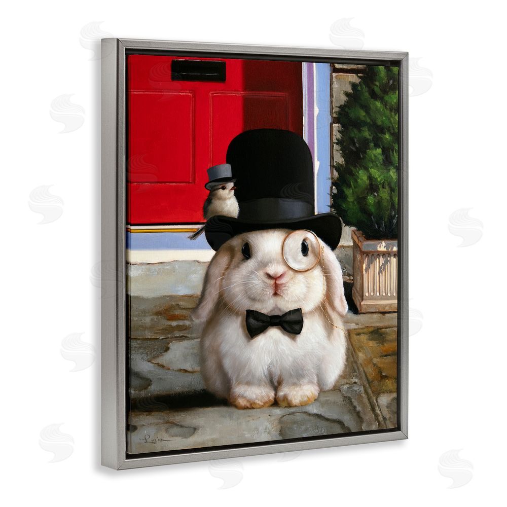 Lucia Heffernan Lord Bunbury Rabbit Gray Floating Frame Canvas Wall Art Print