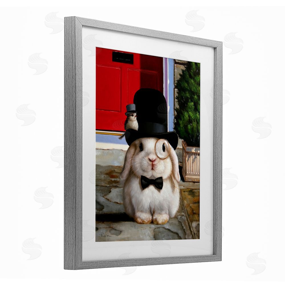 Lucia Heffernan Lord Bunbury Rabbit Gray Framed Print Under Glass Wall Art