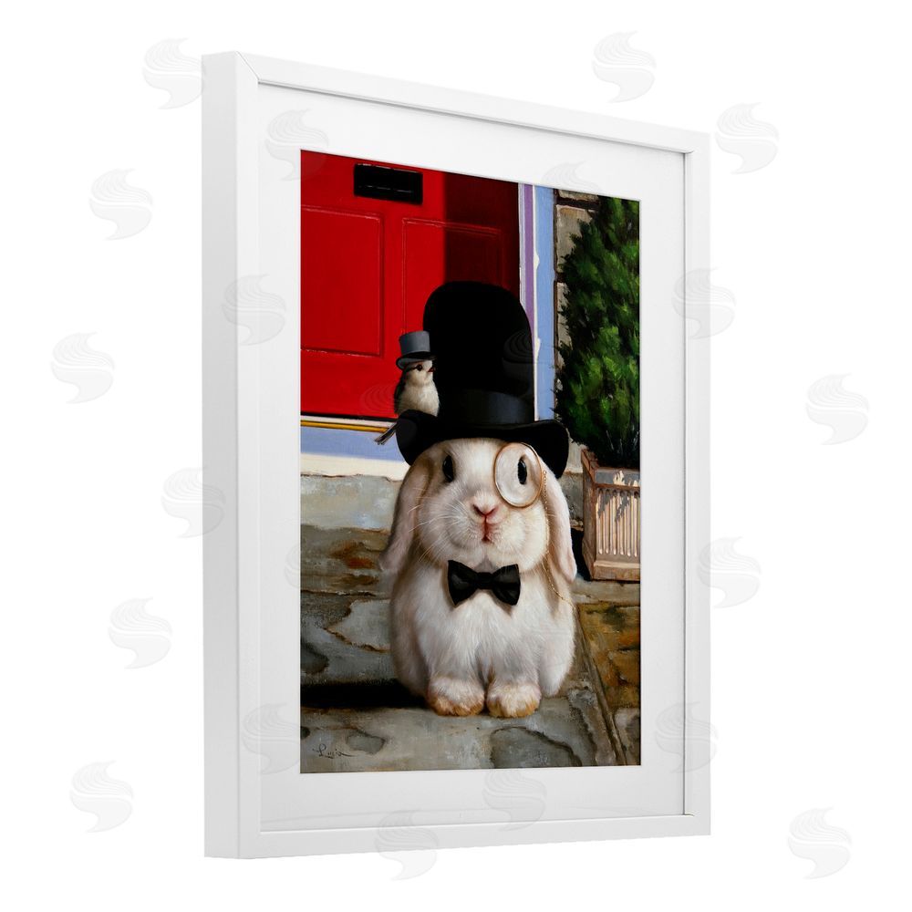 Lucia Heffernan Lord Bunbury Rabbit White Framed Print Under Glass Wall Art