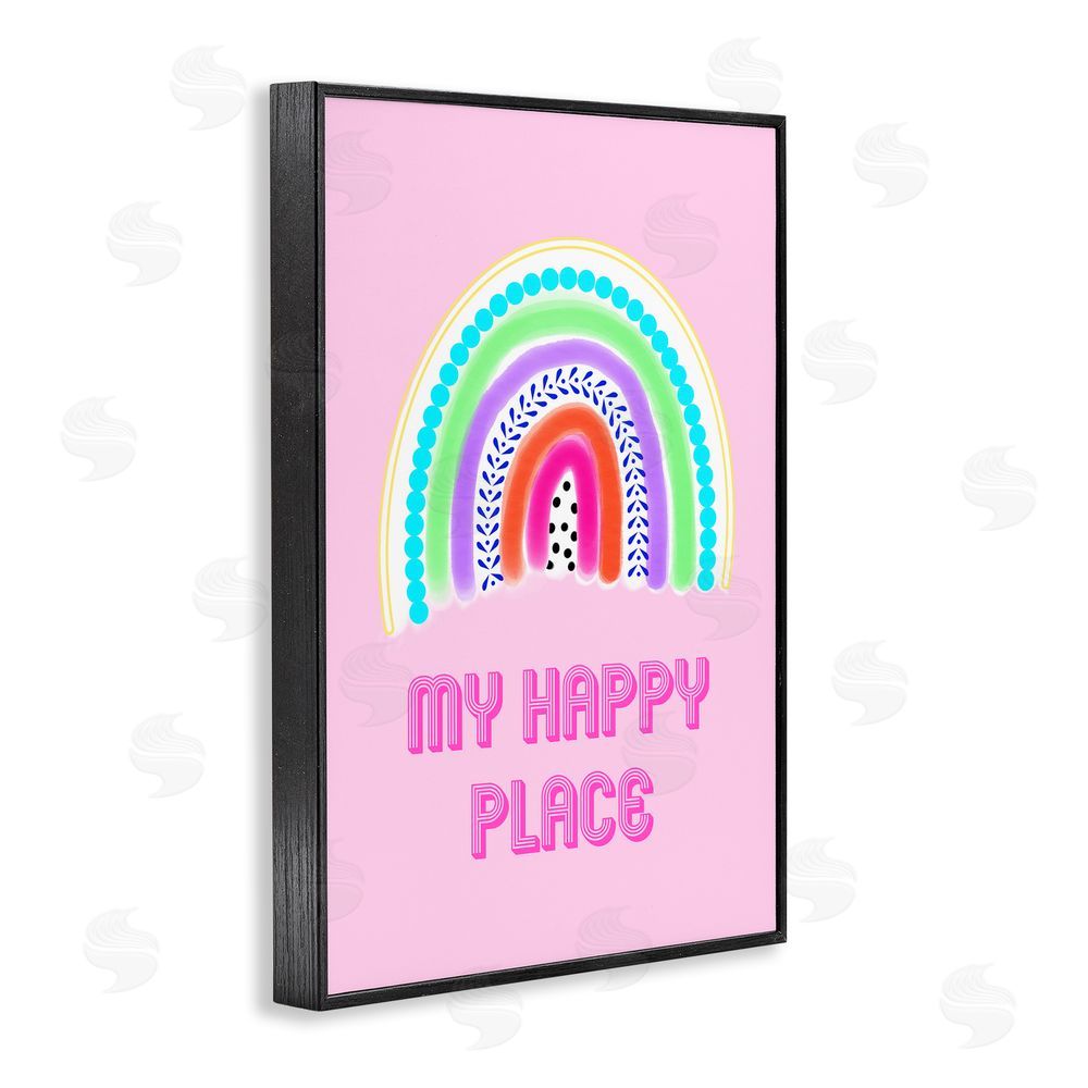 Pooja Dave Happy Place Dotted Rainbow Blacked Framed Giclee Wall Art Print