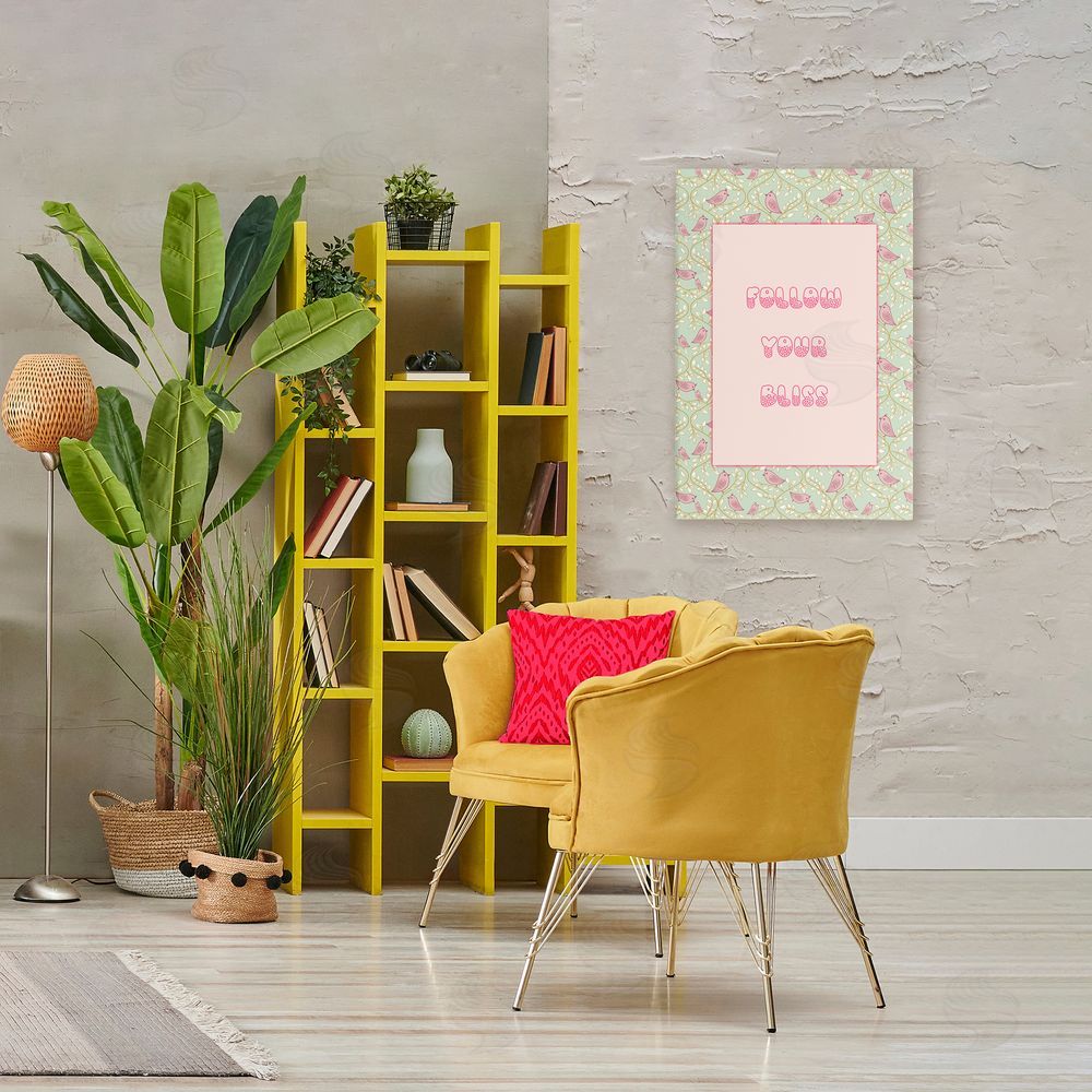 Pooja Dave Follow Your Bliss Stretched Canvas Wall Art in Room