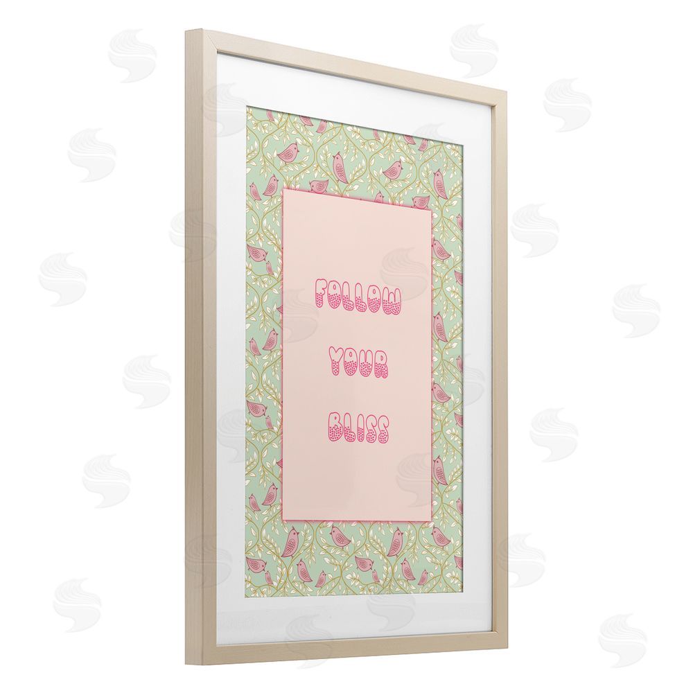 Pooja Dave Follow Your Bliss Brown Framed Print Under Glass with Mat Wall Art
