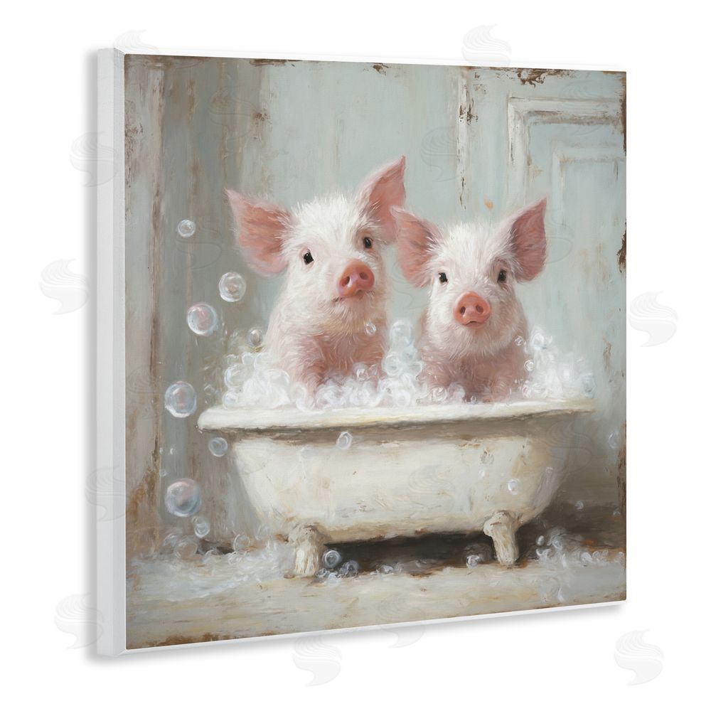 Tina LeCour Piglet Bubble Bath Wall Plaque Art Print