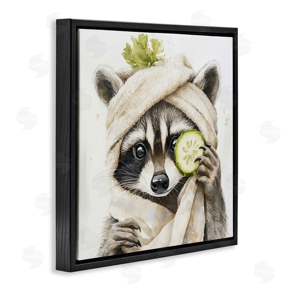Tina LeCour Time To Depuff Self Care Black Floating Frame Canvas Wall Art Print