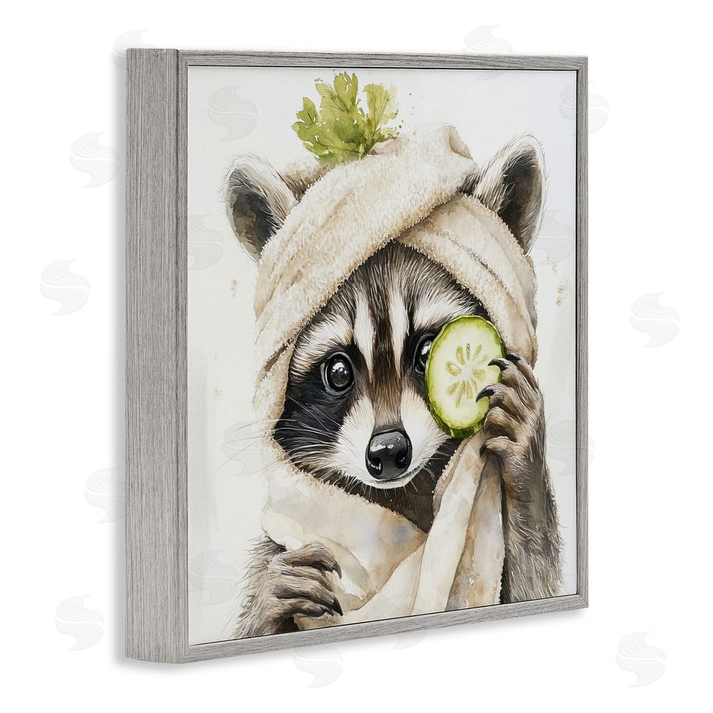 Tina LeCour Time To Depuff Self Care Gray Framed Giclee Wall Art Print