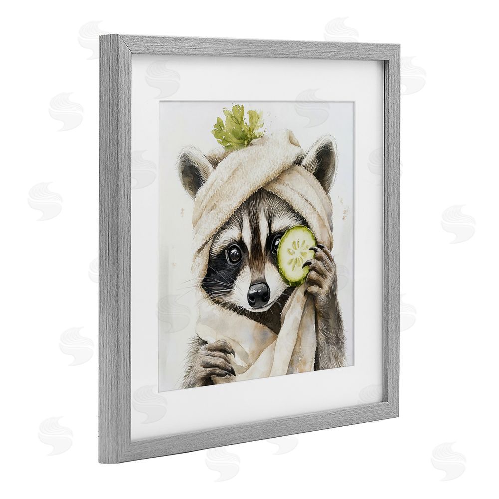 Tina LeCour Time To Depuff Self Care Gray Framed Print Under Glass Wall Art