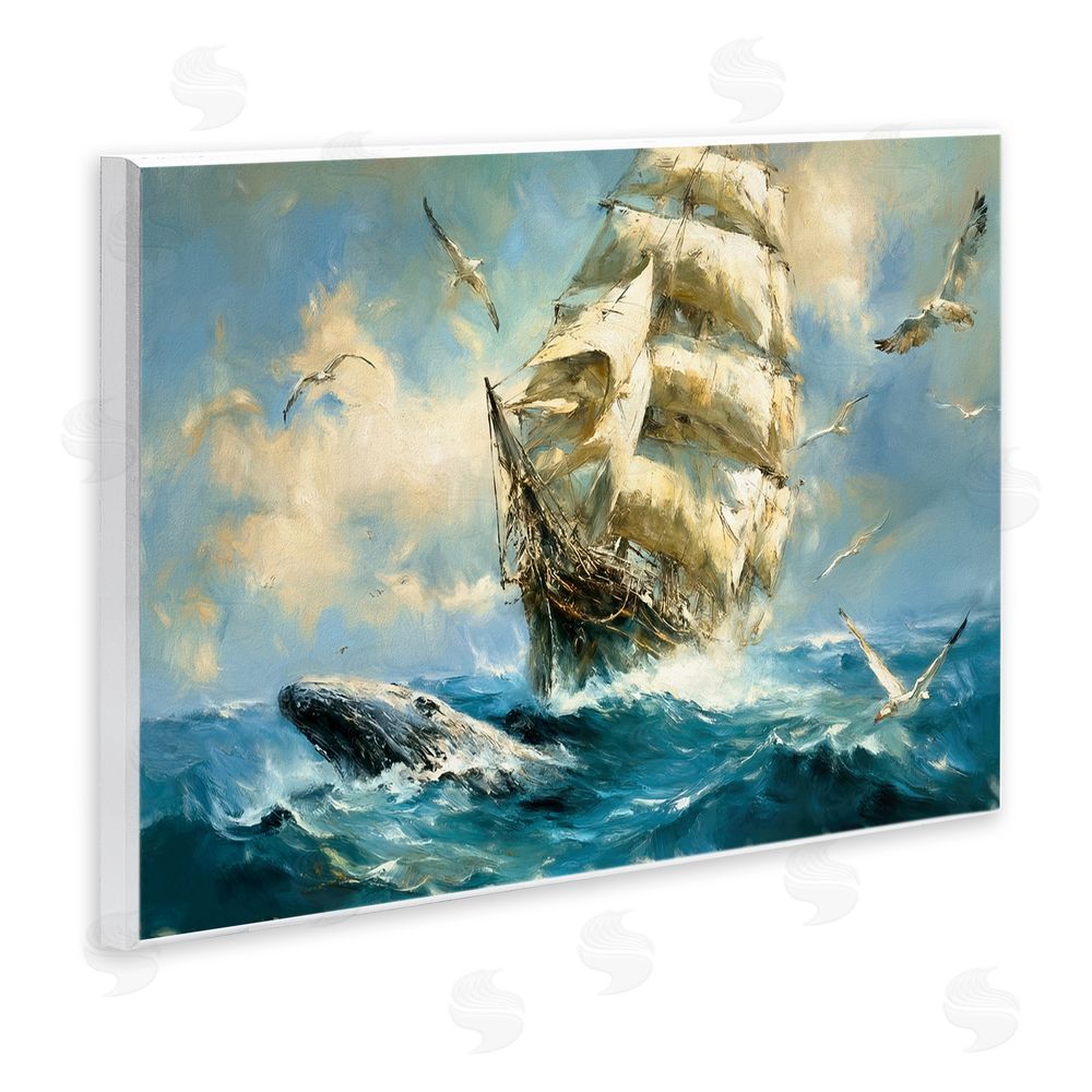 Tina LeCour Clipper Ship & The Whale Wall Plaque Art Print