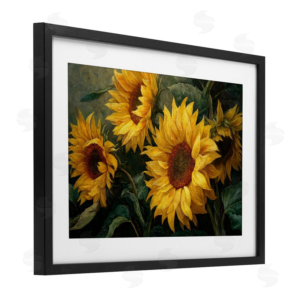 Tina LeCour Sunflowers For The Soul Black Framed Print Under Glass Wall Art