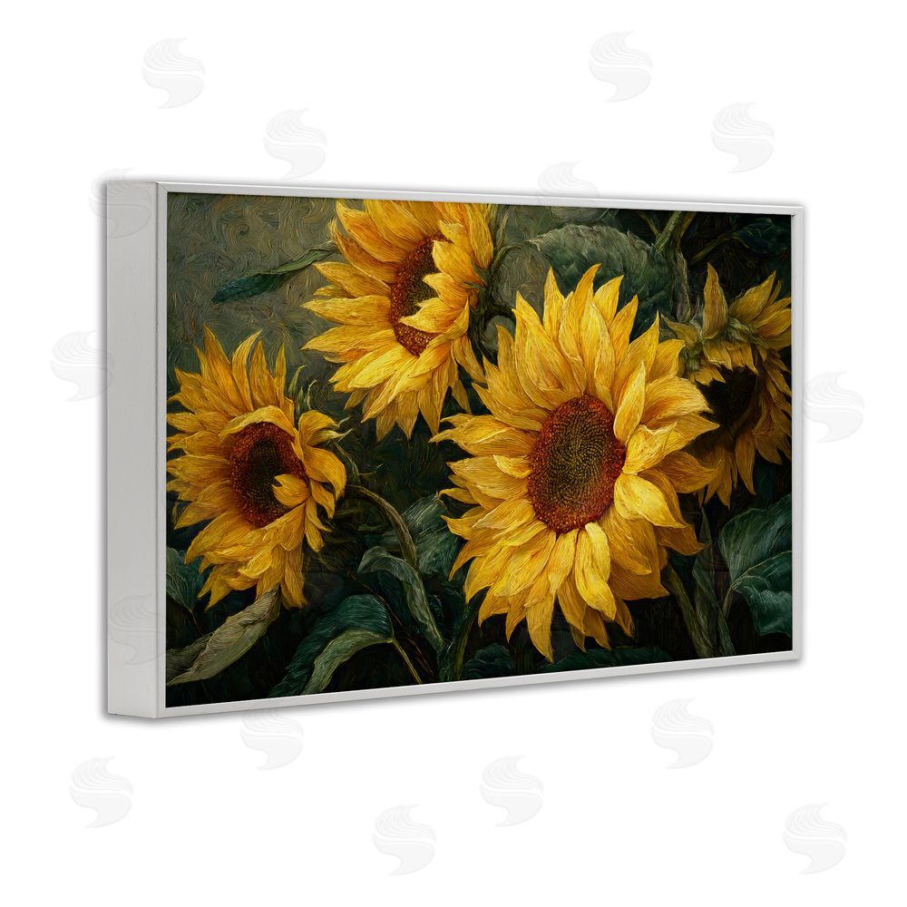 Tina LeCour Sunflowers For The Soul White Framed Giclee Wall Art Print