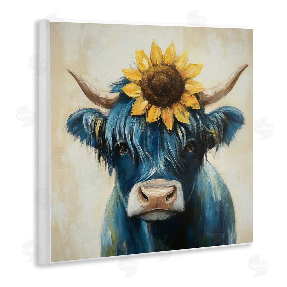 Tina LeCour Pastoral Sunflower Highland Wall Plaque Art Print