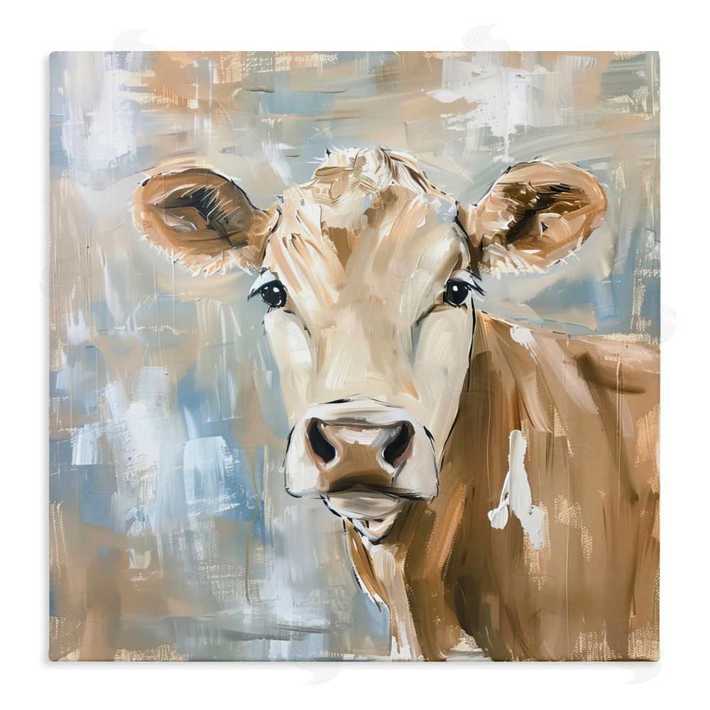 Tina LeCour The Brown Cow Abstract Stretched Canvas Wall Art Print