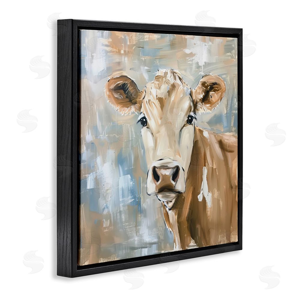 Tina LeCour The Brown Cow Abstract Black Floating Frame Canvas Wall Art Print