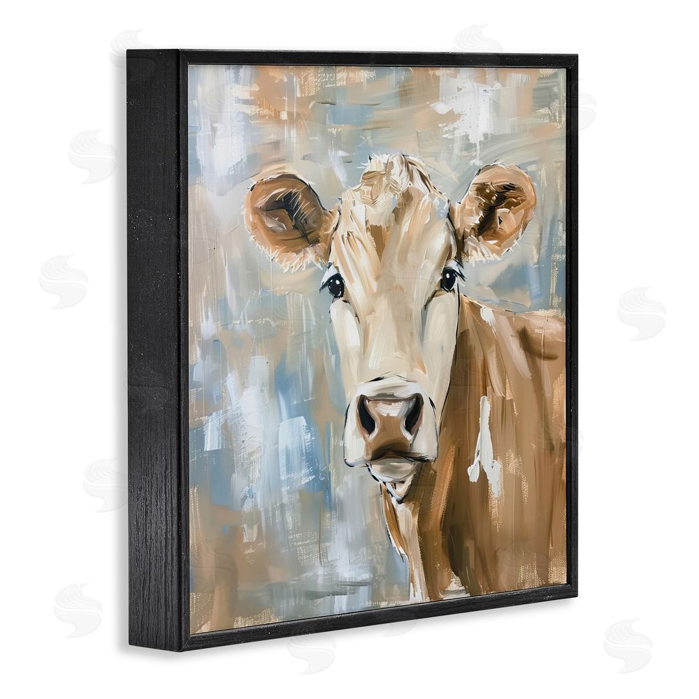 Tina LeCour The Brown Cow Abstract Black Framed Giclee Wall Art Print