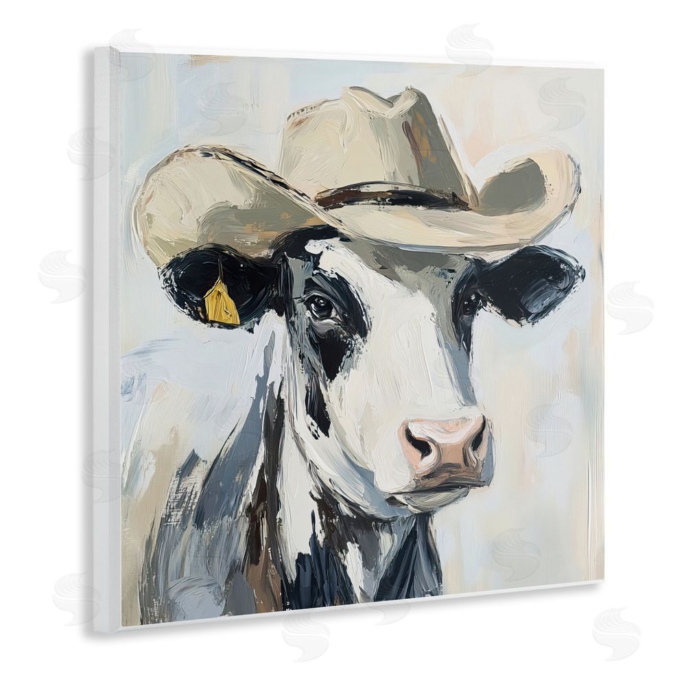 Tina LeCour Cowboy Carl Cow Wall Plaque Art Print