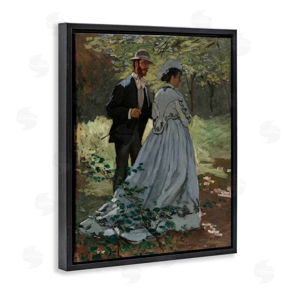Tina LeCour Bazille & Camille in Nature Black Floating Frame Canvas Wall Art Print