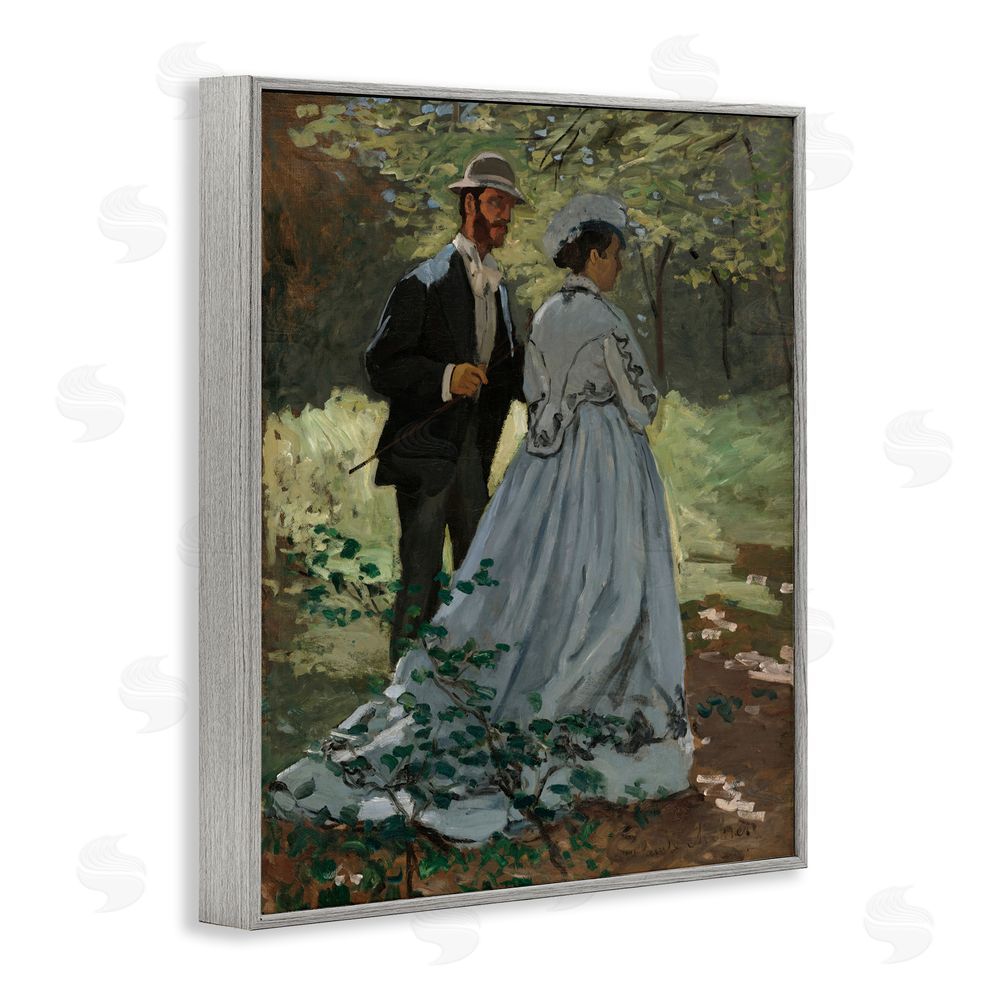 Tina LeCour Bazille & Camille in Nature Gray Framed Giclee Wall Art Print