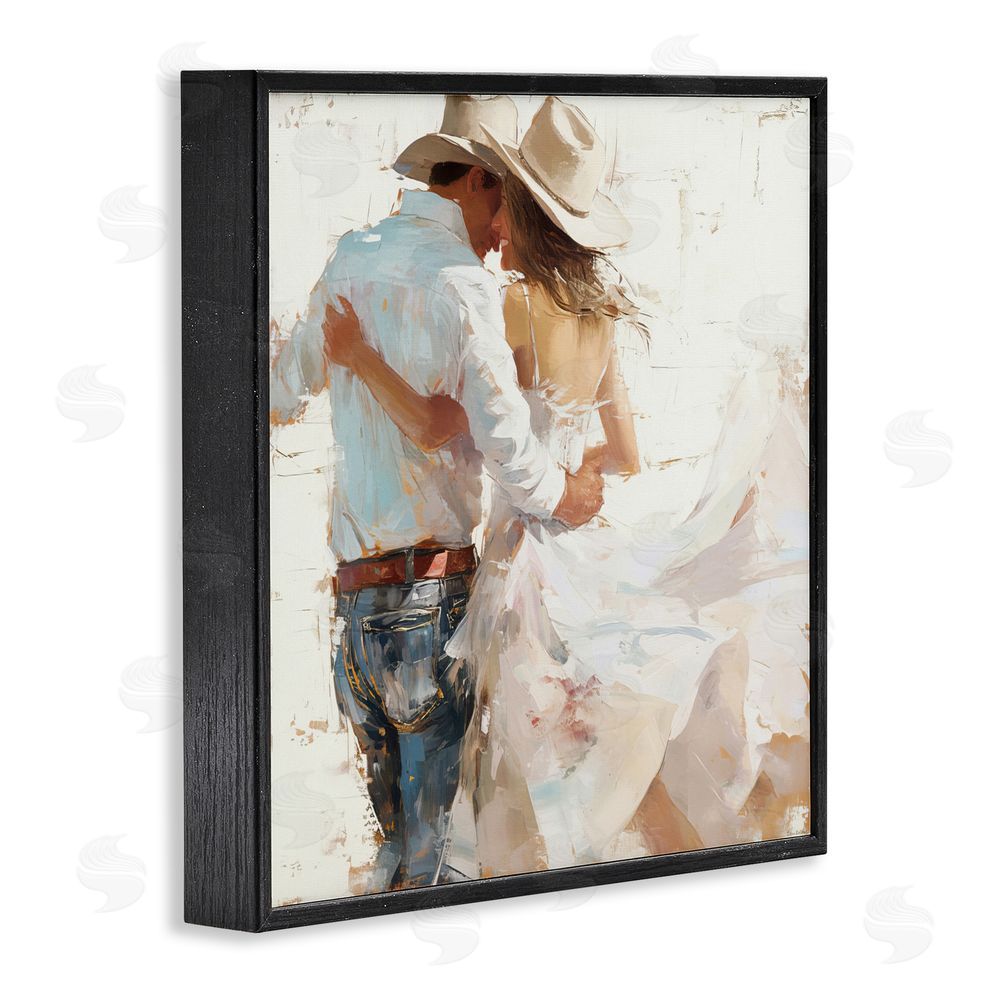 Tina LeCour Cowgirl Romance Couple Black Framed Giclee Wall Art Print