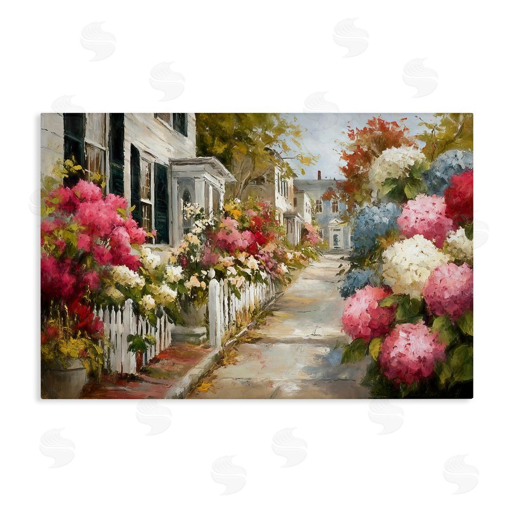 Tina LeCour Faded Shutters & Bursting Blooms Stretched Canvas Wall Art