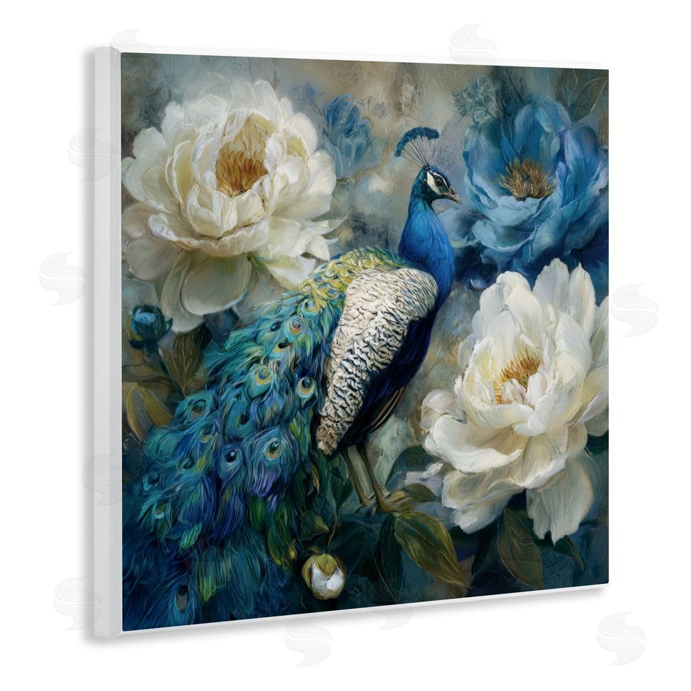 Tina LeCour Pretty Peony Peacock Wall Plaque Art Print
