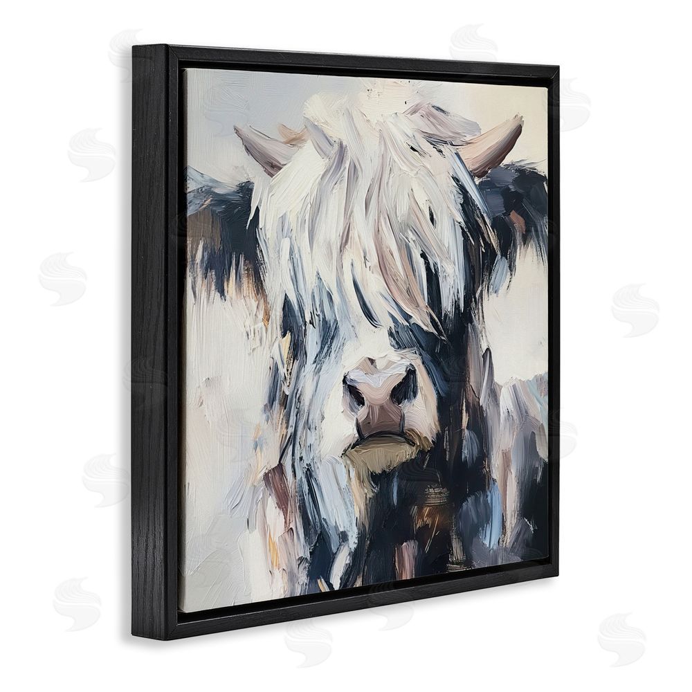 Tina LeCour Scruffy Little Highland Black Floating Frame Canvas Wall Art Print