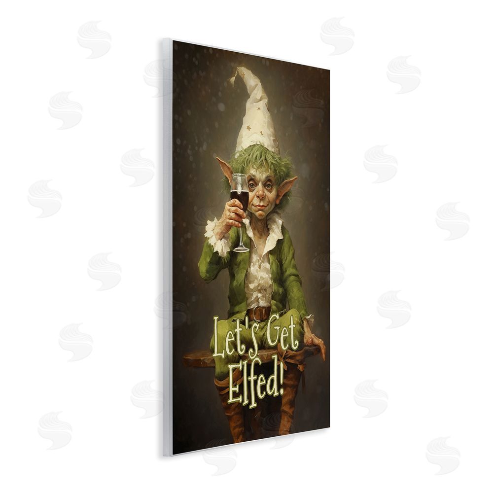 Tina LeCour Let's Get Elfed Wooden Wall Plaque Art Print