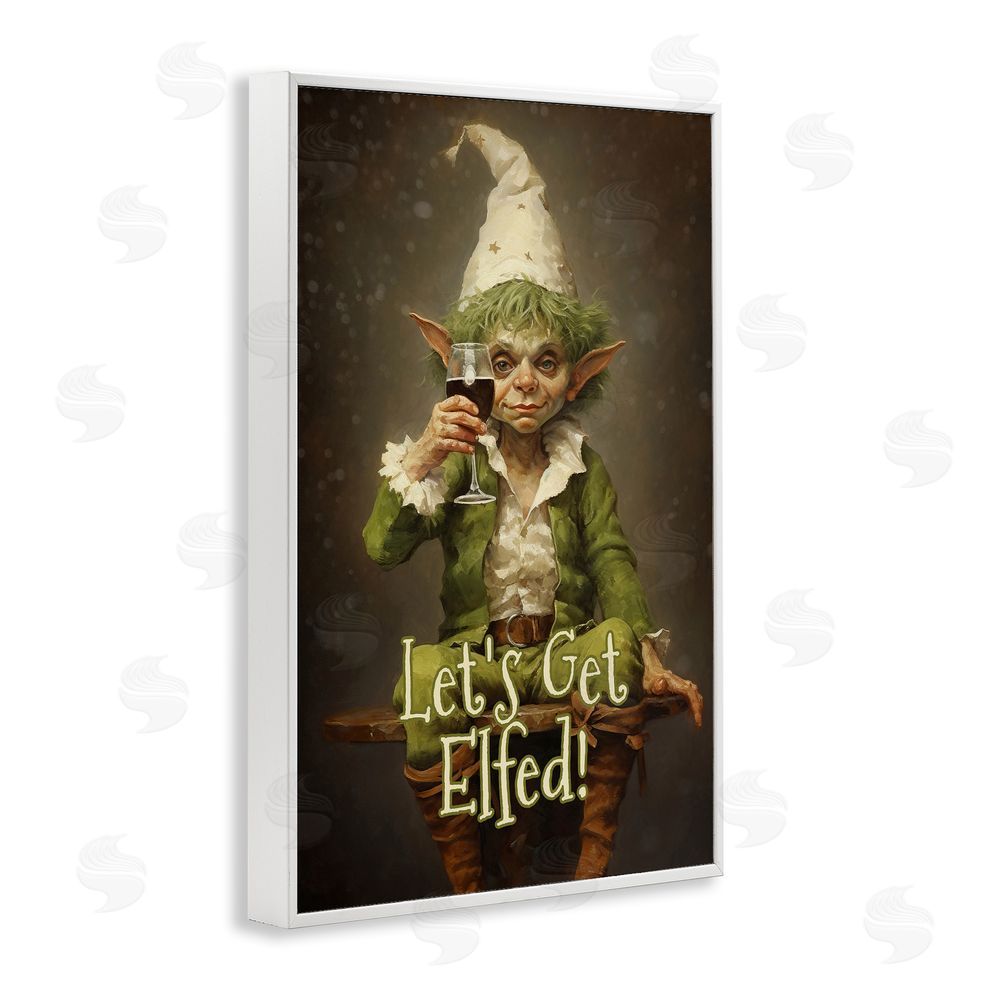 Tina LeCour Let's Get Elfed White Framed Giclee Wall Art Print
