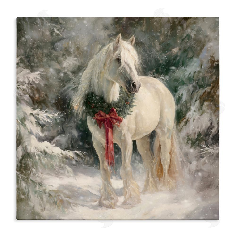 Tina LeCour Pretty Christmas Mare Stretched Canvas Wall Art Print