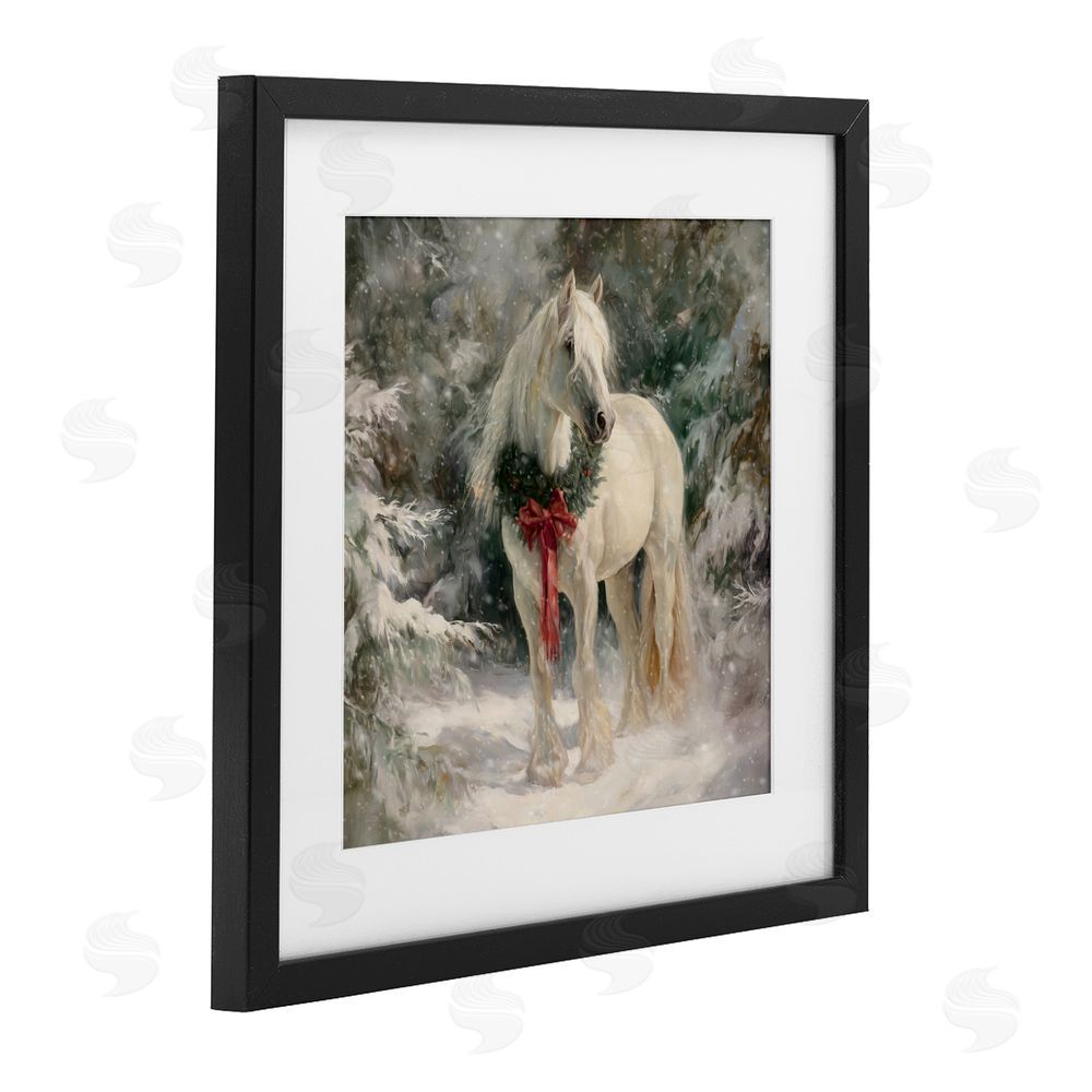 Tina LeCour Pretty Christmas Mare Black Framed Print Under Glass Wall Art