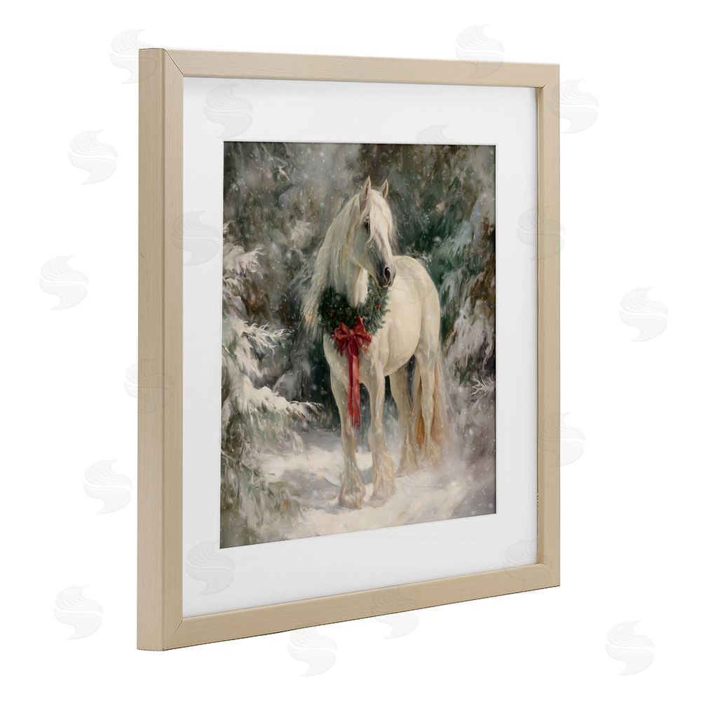 Tina LeCour Pretty Christmas Mare Brown Framed Print Under Glass Wall Art