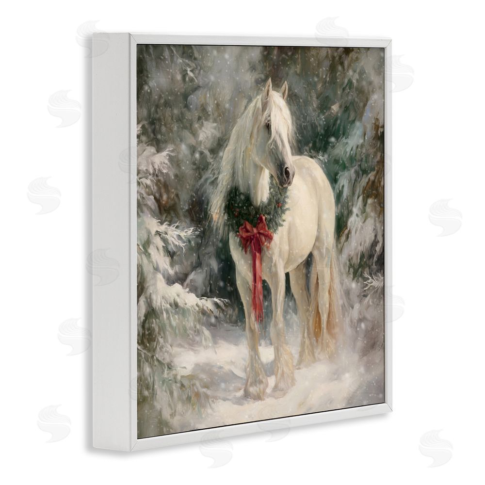 Tina LeCour Pretty Christmas Mare White Framed Giclee Wall Art Print