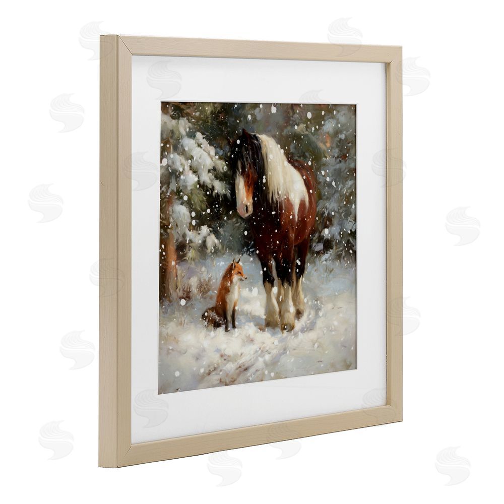 Tina LeCour The Horse & The Fox Brown Framed Print Under Glass Wall Art