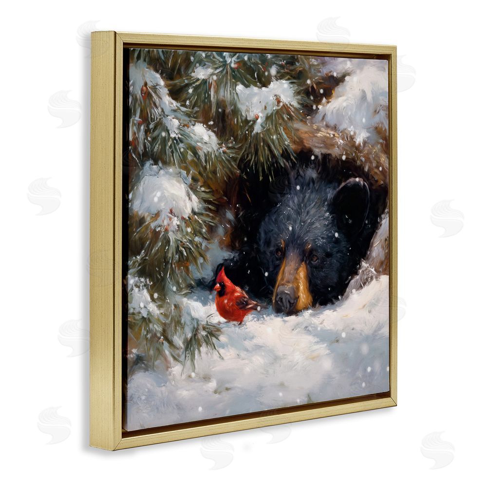 Tina LeCour Warm Watch From The Den Gold Floating Frame Canvas Wall Art Print