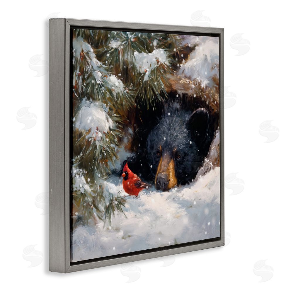 Tina LeCour Warm Watch From The Den Gray Floating Frame Canvas Wall Art Print
