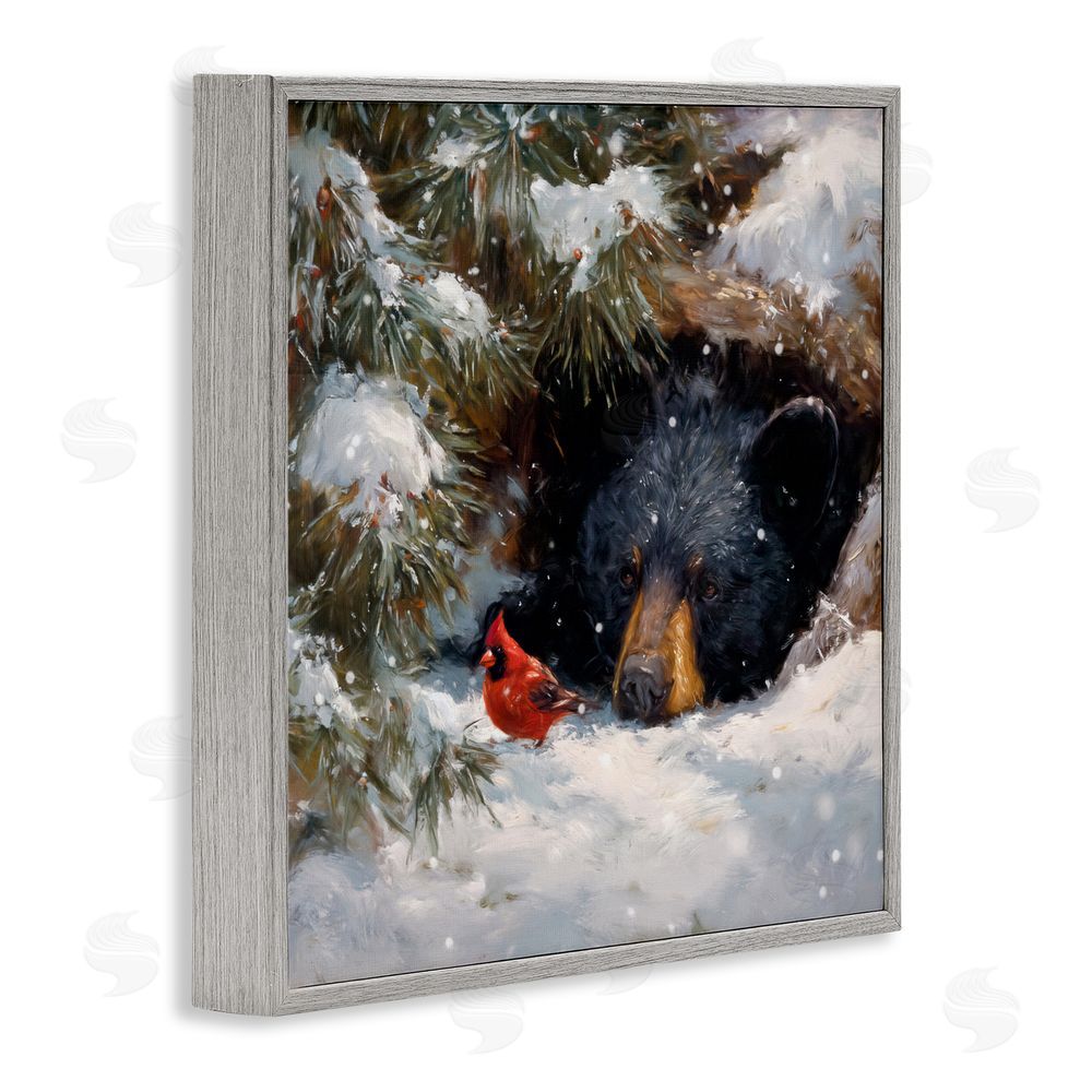 Tina LeCour Warm Watch From The Den Gray Framed Giclee Wall Art Print