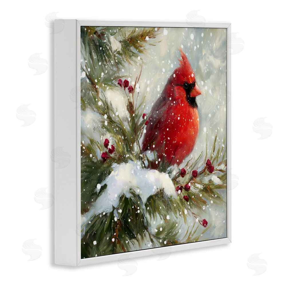 Tina LeCour Winter's Red Jewel White Framed Giclee Wall Art Print