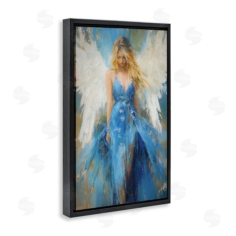 Tina LeCour Blue Flame of Hope Black Floating Frame Canvas Wall Art Print