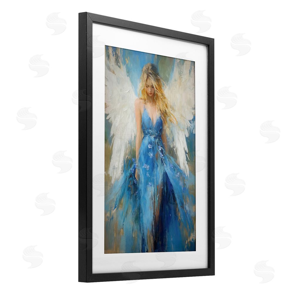 Tina LeCour Blue Flame of Hope Black Framed Print Under Glass Wall Art