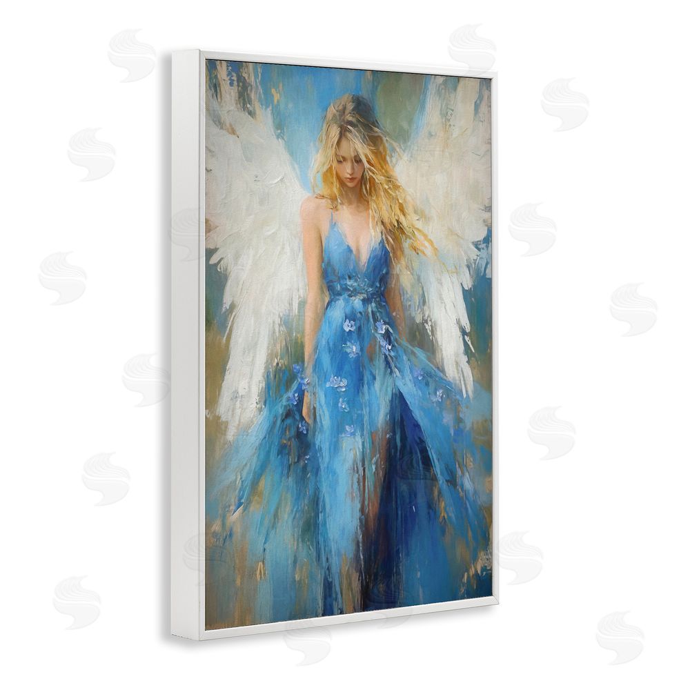 Tina LeCour Blue Flame of Hope White Framed Giclee Wall Art Print