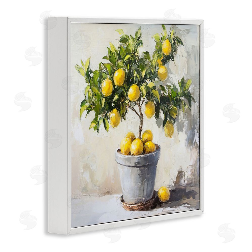 Tina LeCour Falling Lemon Tree White Framed Giclee Wall Art Print