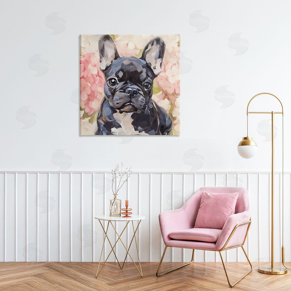 Tina LeCour Sweetest Little Bulldog Stretched Canvas Wall Art Print in Room