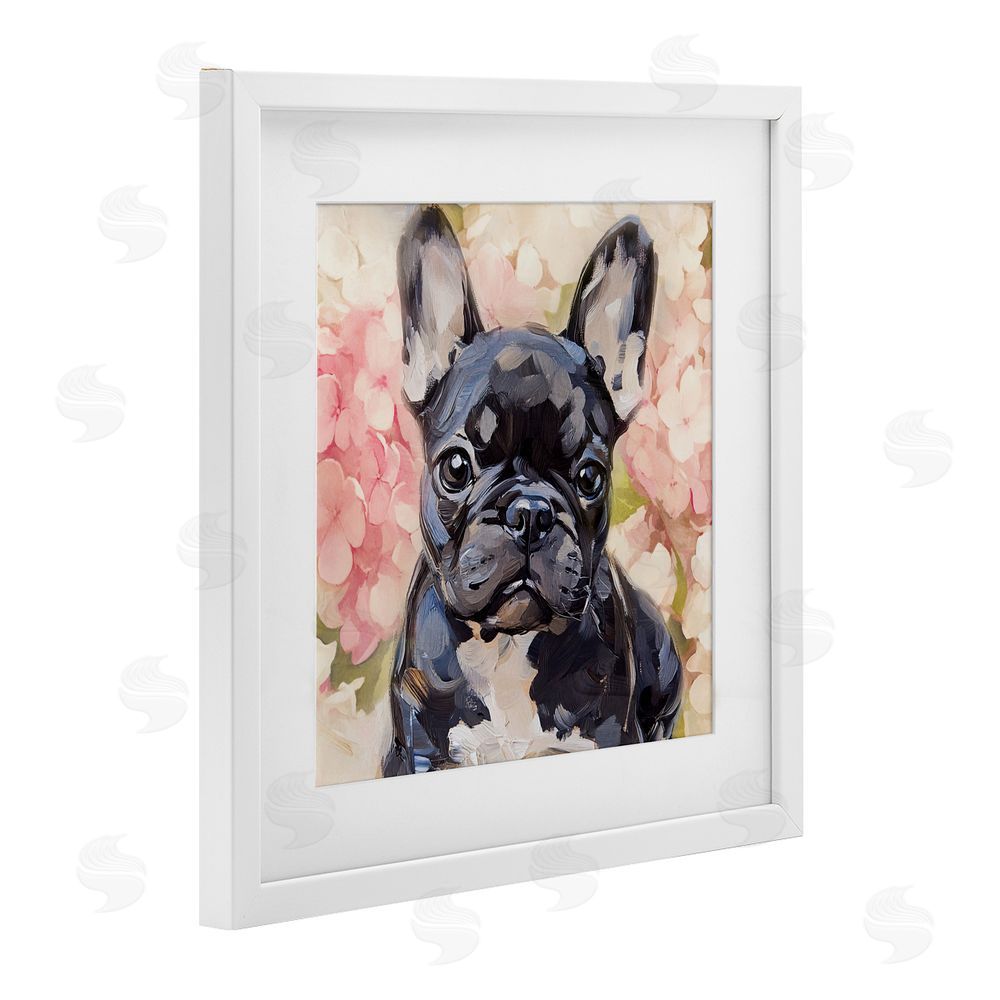 Tina LeCour Sweetest Little Bulldog White Framed Print Under Glass Wall Art
