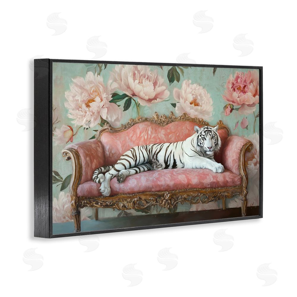 Tina LeCour Where The Tiger Dreams Black Framed Giclee Wall Art Print