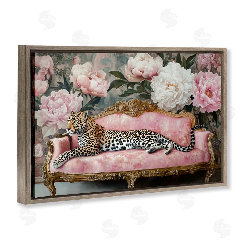 Tina LeCour Where The Leopard Dreams Brown Floating Frame Canvas Wall Art Print