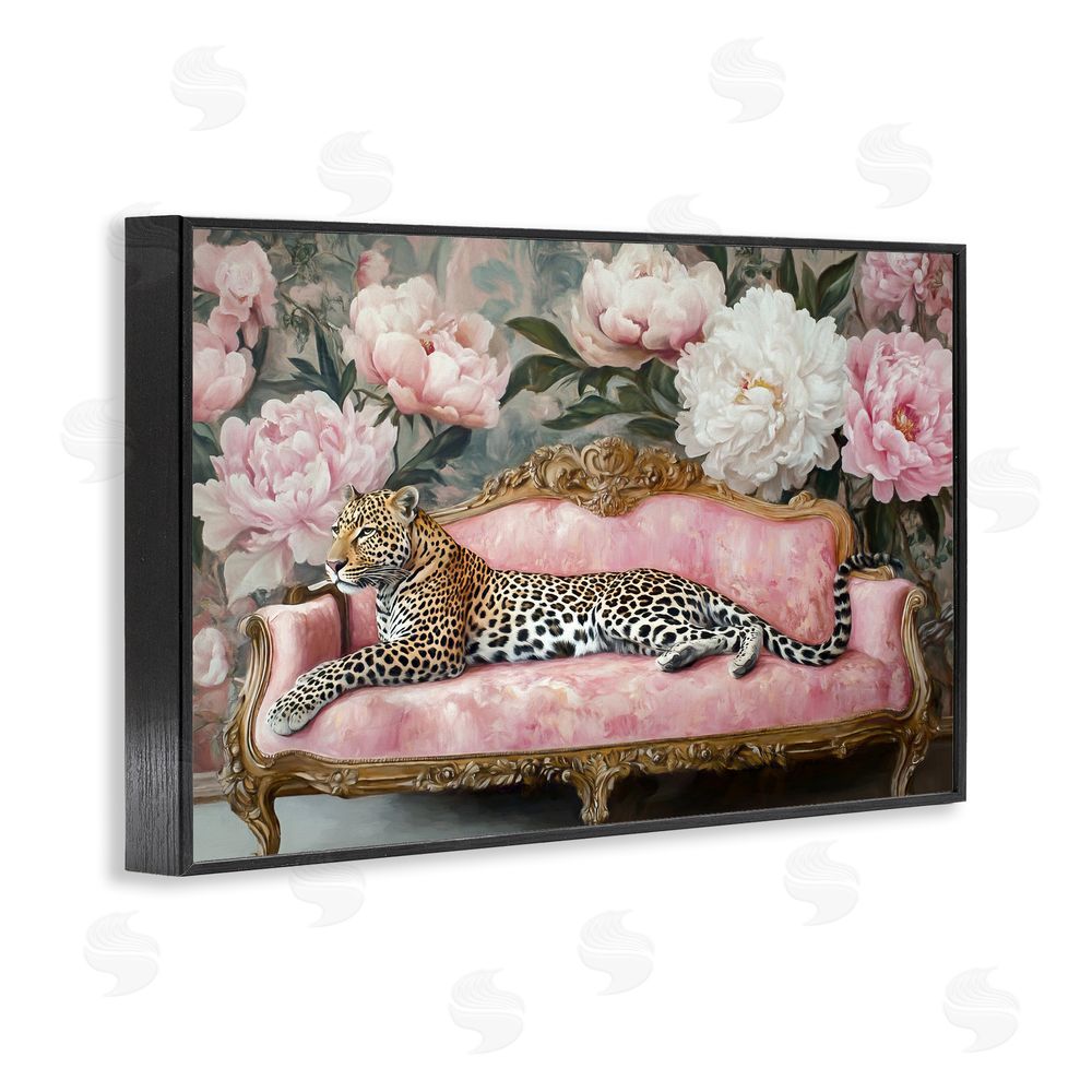 Tina LeCour Where The Leopard Dreams Black Framed Giclee Wall Art Print