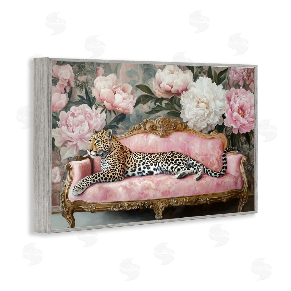 Tina LeCour Where The Leopard Dreams Gray Framed Giclee Wall Art Print