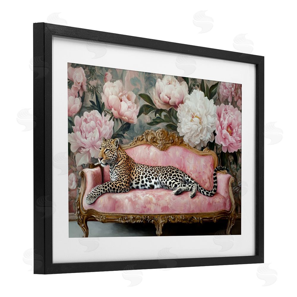 Tina LeCour Where The Leopard Dreams Black Framed Print Under Glass Wall Art